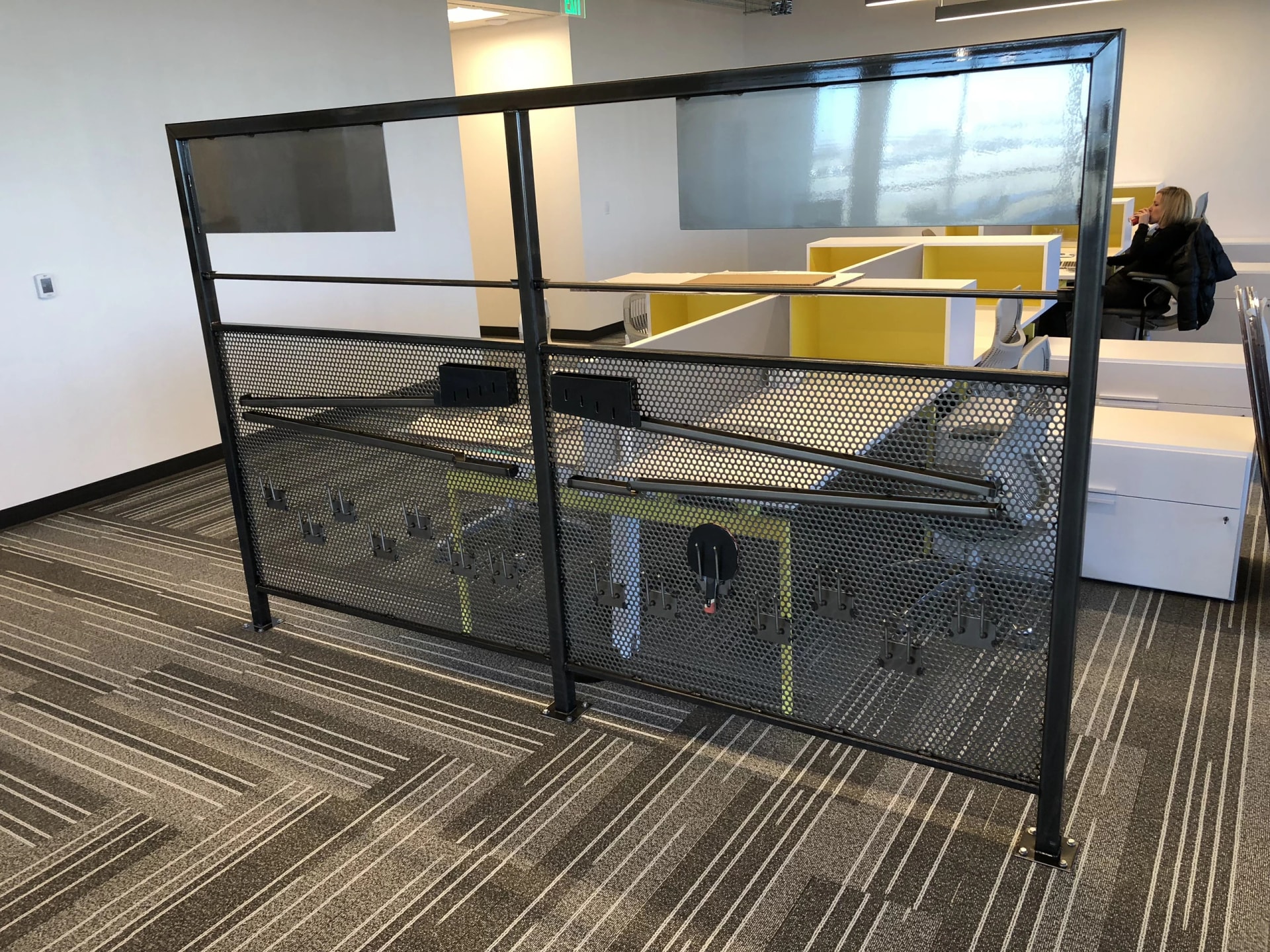 black steel perforated metal office partition divider custom welding