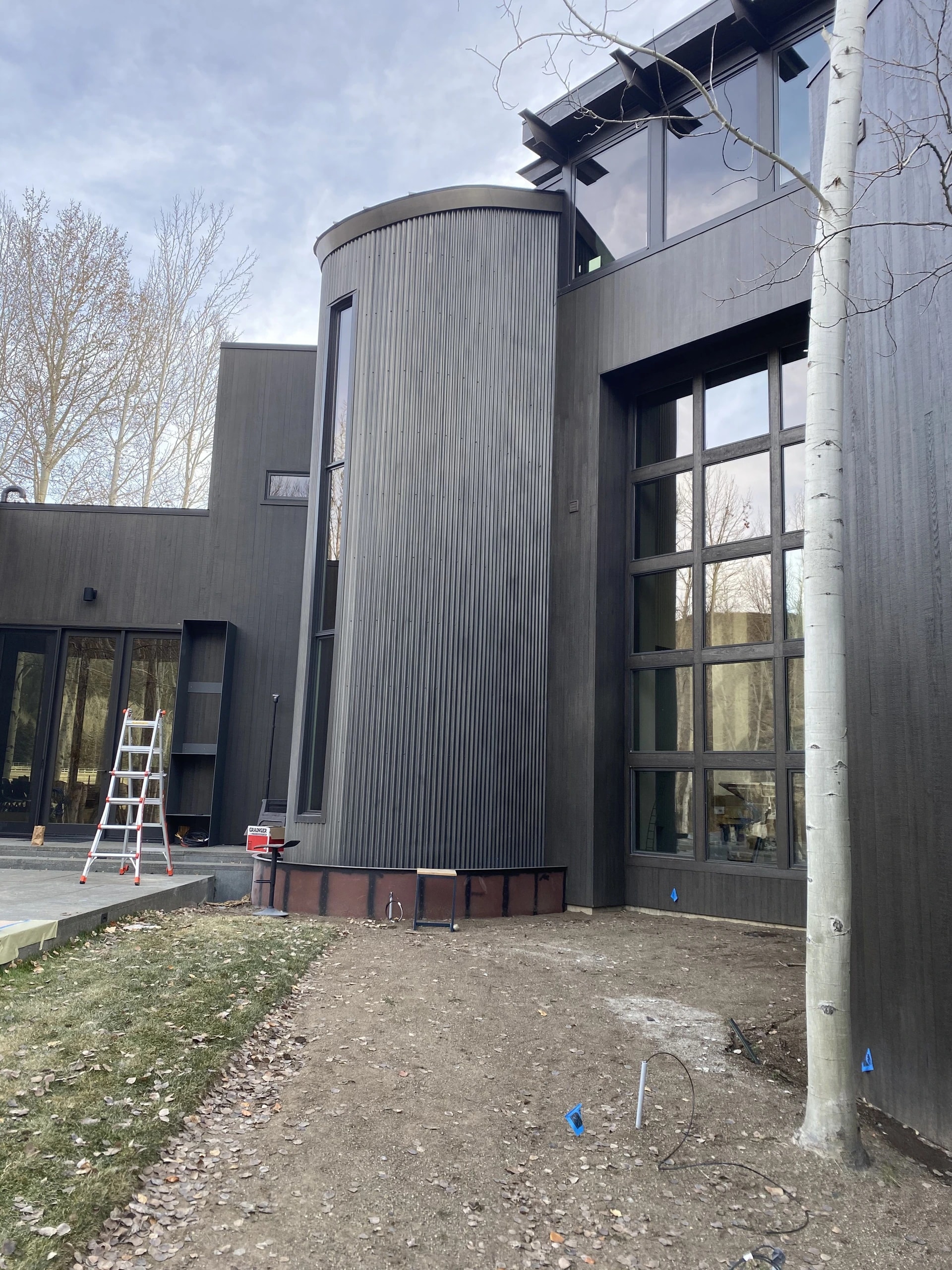 curved corrugated architectural sheet metal exterior wall cladding fabrication