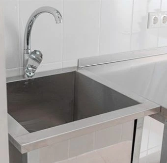 custom stainless steel sink basin and integrated countertop sheet metal welding