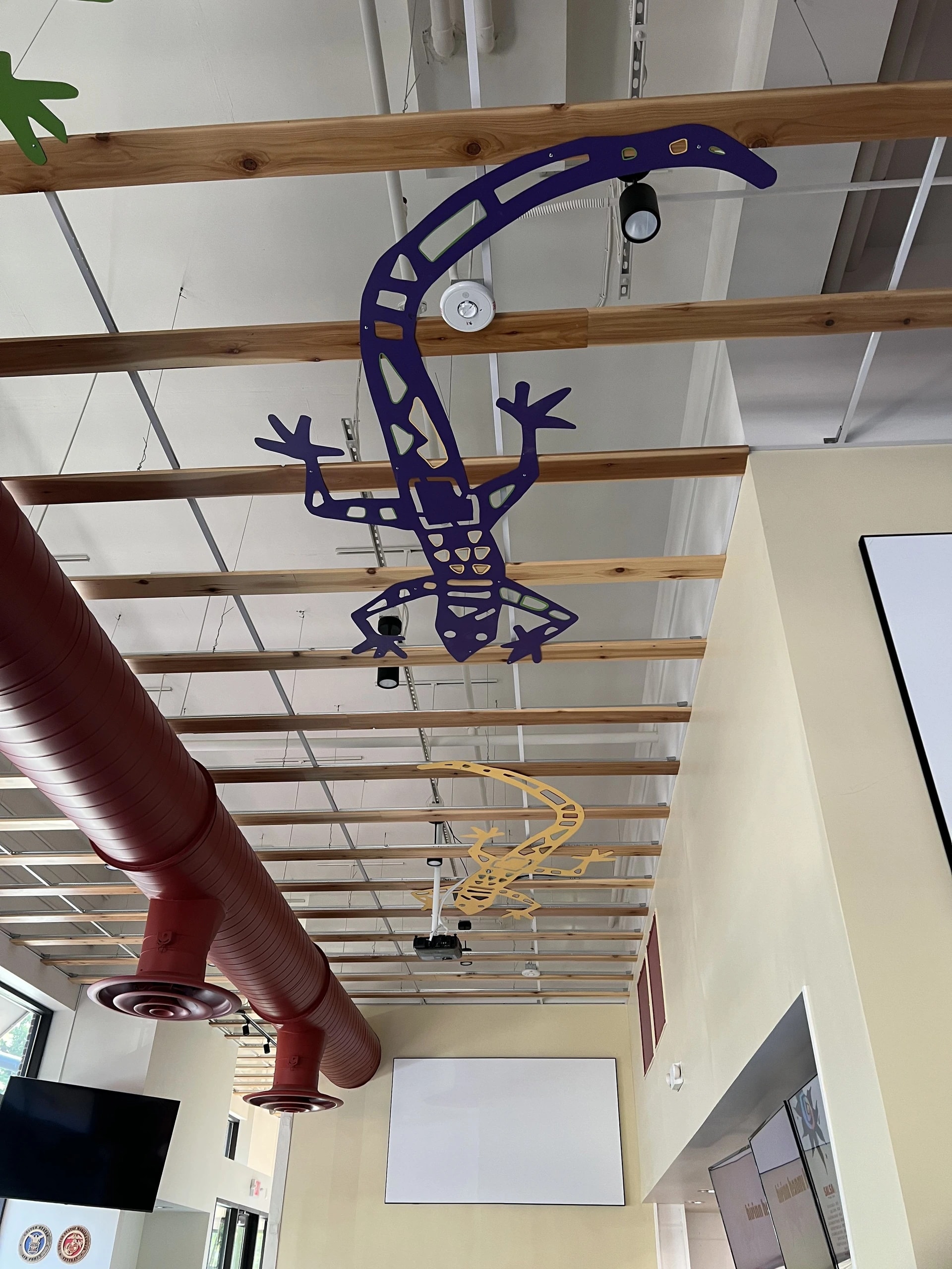 laser cut sheet metal lizard silhouettes decorative ornamental ceiling art